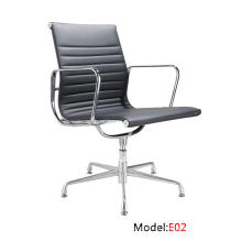 Modern Eames Office Aluminium Leather Hotel cadeira de visitas de alumínio (E02)